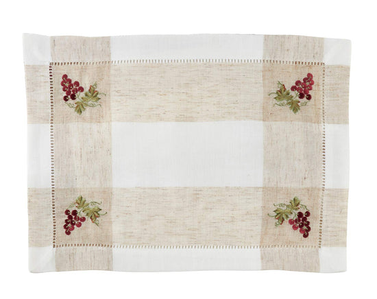 Hommage Brodé Collection Cottage Embroidery Hemstitch Border Placemats