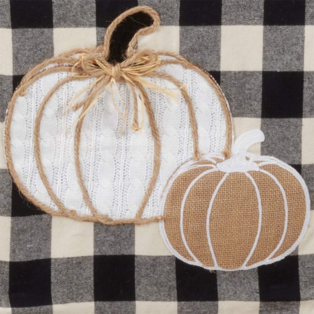 Buffalo Plaid Harvest Pumpkin Fringe Table Runner 14" W X 72" L — dining room accent for seasonal table styling online gift shop find