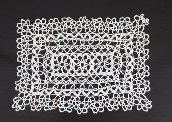 Fennco Styles Handmade All-Over Tatted Lace Doilies, 10-inch Heart Shaped, White Color, Set of 4