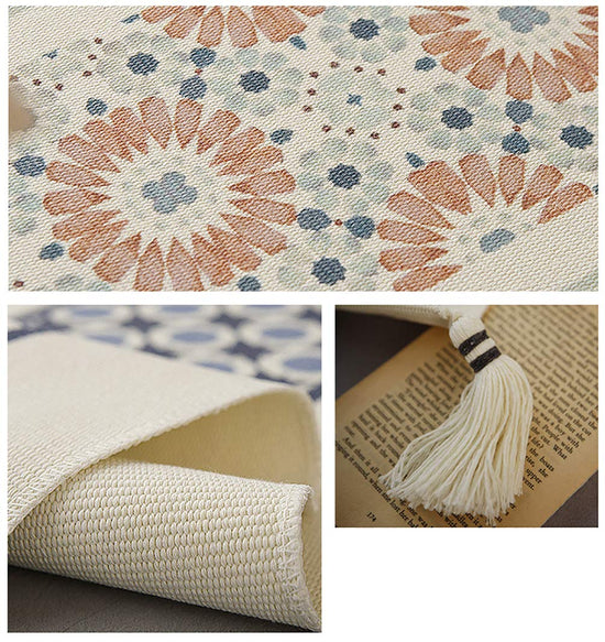 Fennco Styles Diamond Print Braided Cotton Placemats 14" W x 19" L, Set of 4