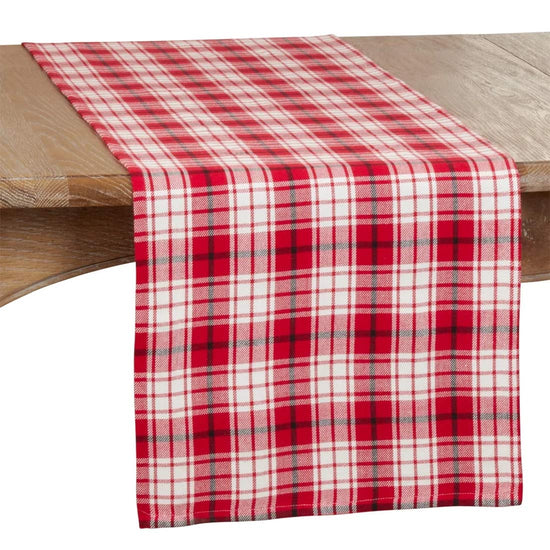 Fennco Style Holiday Plaid Cotton Table Runner 16" W x 72" L — table decor for gatherings holidays and entertaining gift-ready decor idea