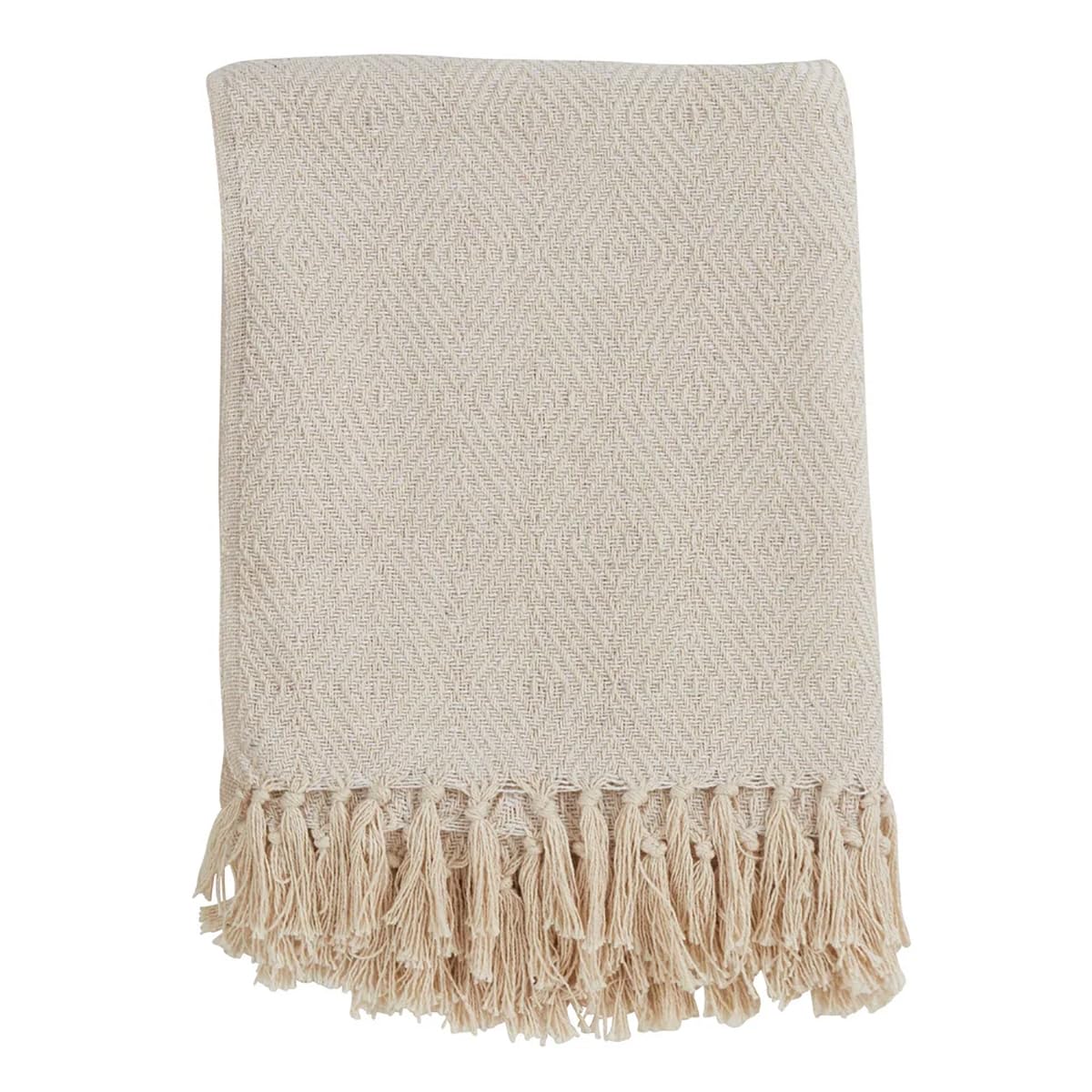 Fennco Styles Sevan Collection Soft 100% Cotton Diamond Weave Throw Blanket, 50" W x 60" L
