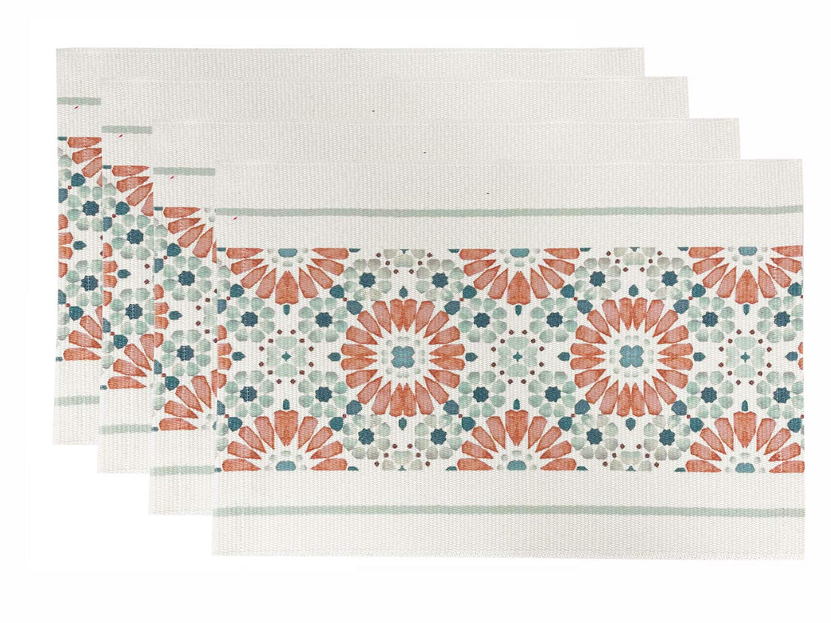 Fennco Styles Diamond Print Braided Cotton Placemats 14" W x 19" L, Set of 4