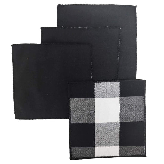 Buffalo Check Double Layers Reversible Coasters 6"W x 6"L, Set of 4 - Handmade in USA - Plaid Cocktail Napkins for Everyday Use and Special Occasion