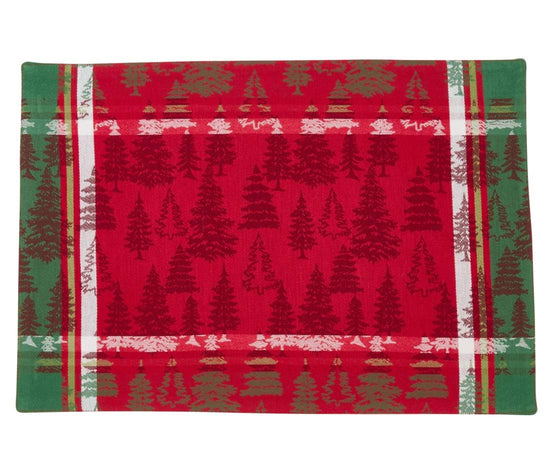 Fennco Styles Christmas Tree Plaid Design 100% Cotton Table Linens - Various Sizes for Home, Holiday, Family Gathering and Special Occasion