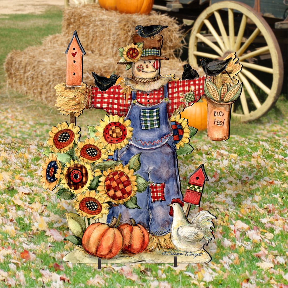 Bethany Scarecrow Halloween Outdoor Decor by Susan Winget - Thanksgiving Halloween Decor - 8471201F-SW