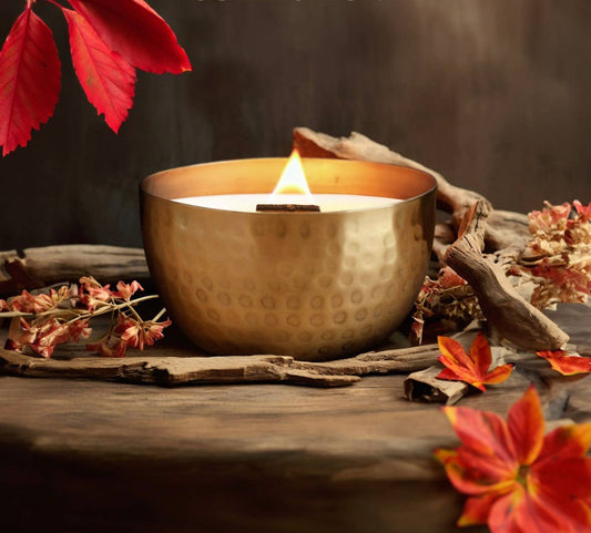 Autumn Brass Bowl Collection-Solid Brass 14ozPure Soy Candle