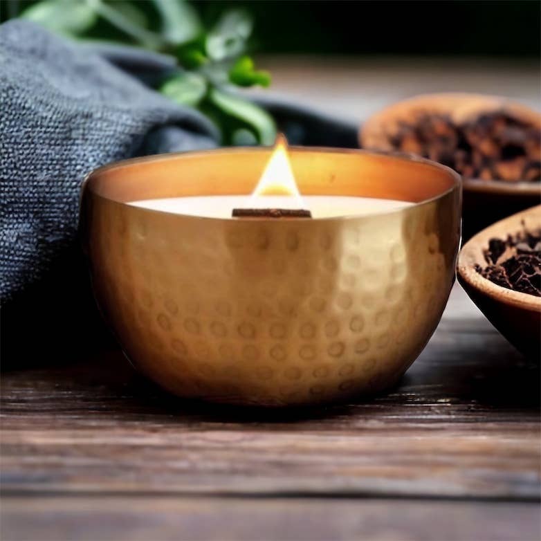 Autumn Brass Bowl Collection-Solid Brass 14ozPure Soy Candle