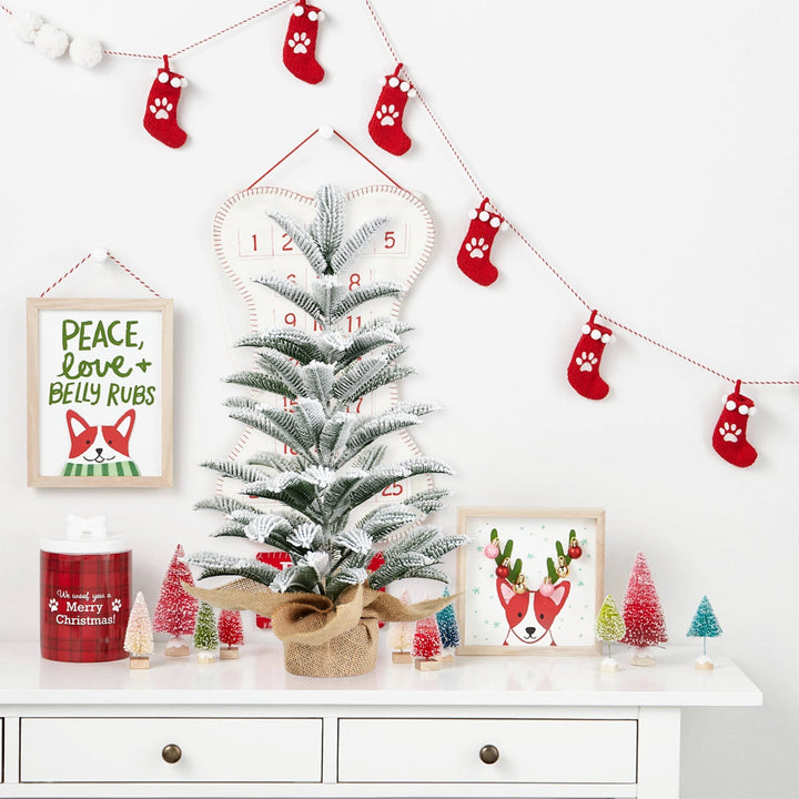 50CM Flocked Tabletop Christmas Tree, artificial Christmas tree for festive holiday home decor from Cedar & Spice Gifts