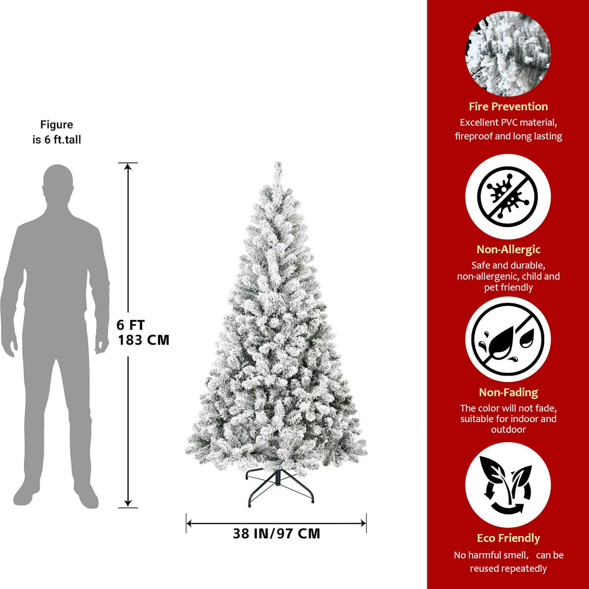 7FT Flocked Christmas Tree