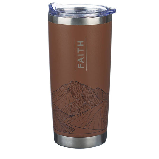 Tumbler SS Brown Faith Mountains