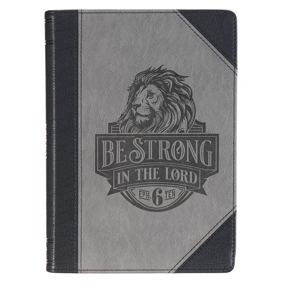 Journal Classic Gray Lion Be Strong in the Lord Eph. 6:10