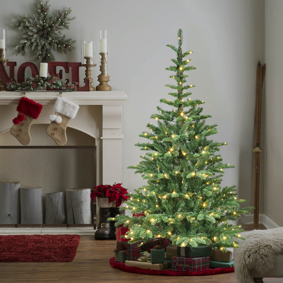 7ft Pre-Lit Christmas Tree with 400 Warm Lights