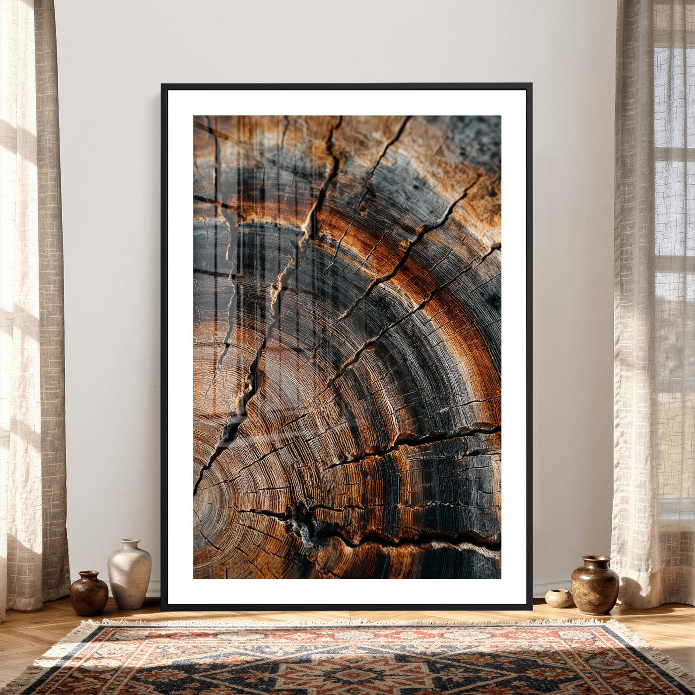 Abstract Tree Rings Wall Art Canvas Print Wood Grain Rings