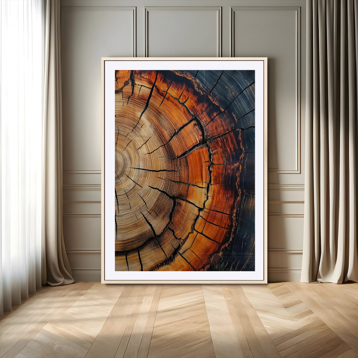 Rustic Wood Wall Art Canvas Print – Framed Nature Earthy