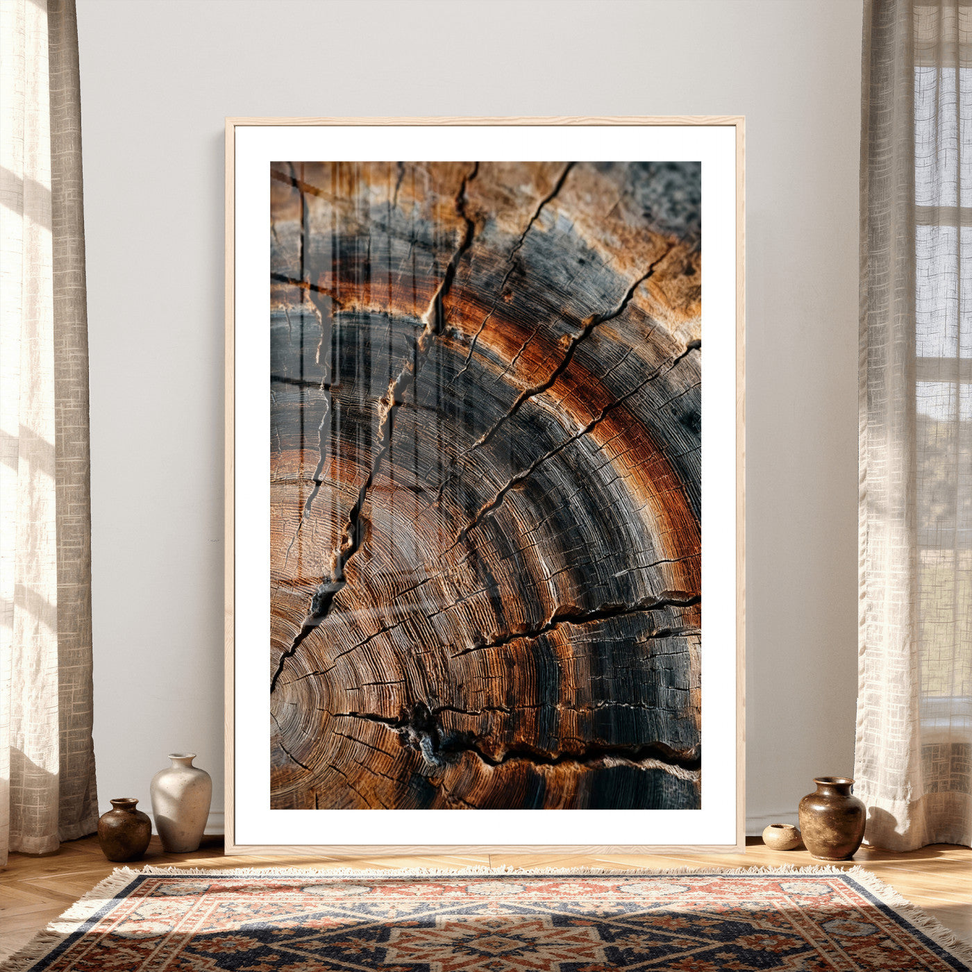 Abstract Tree Rings Wall Art Canvas Print Wood Grain Rings