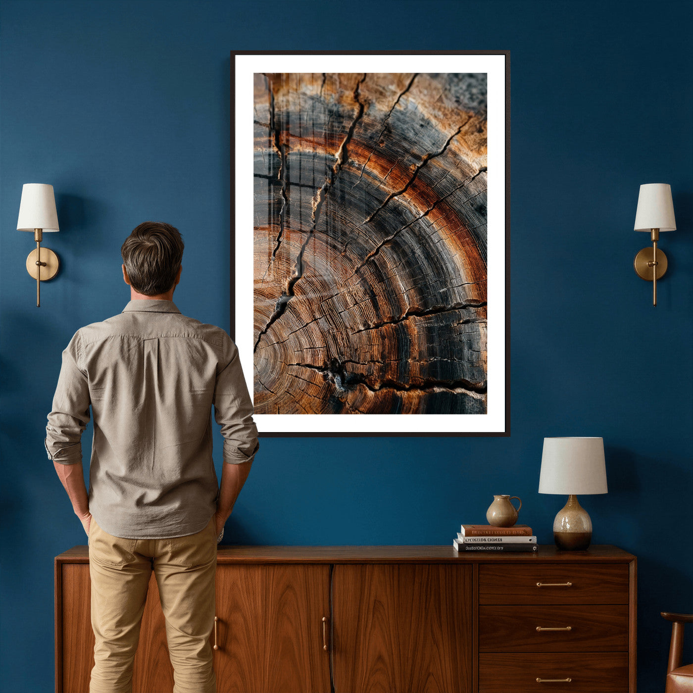 Abstract Tree Rings Wall Art Canvas Print Wood Grain Rings