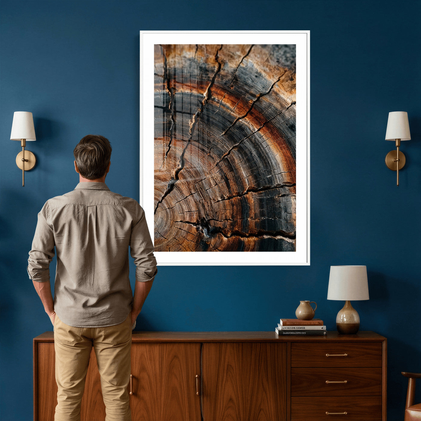 Abstract Tree Rings Wall Art Canvas Print Wood Grain Rings