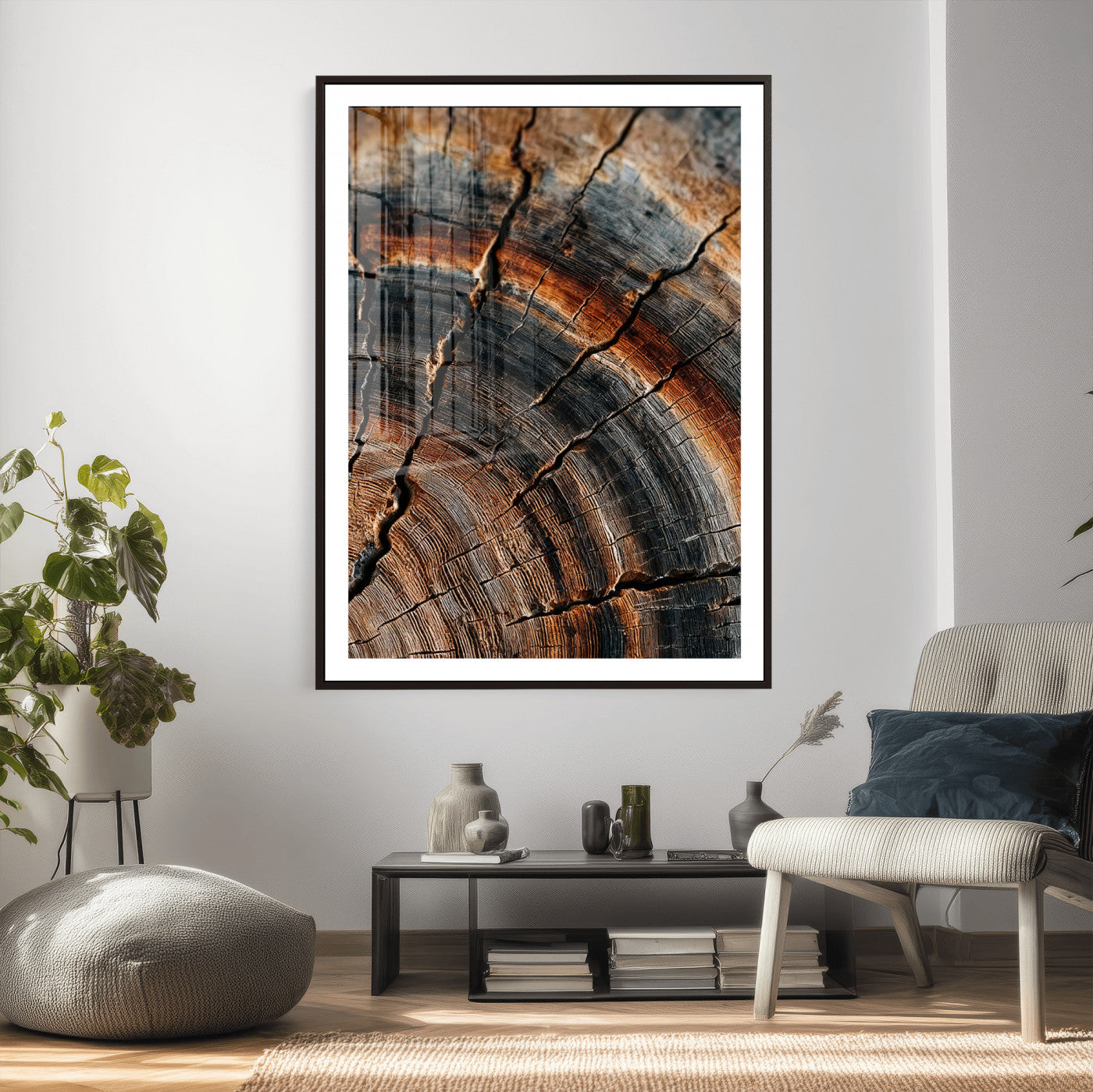 Abstract Tree Rings Wall Art Canvas Print Wood Grain Rings