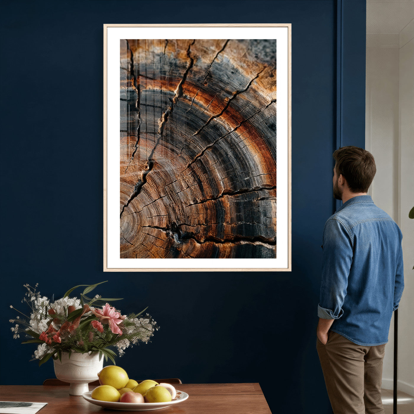 Abstract Tree Rings Wall Art Canvas Print Wood Grain Rings