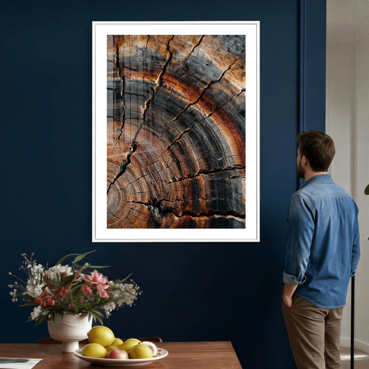 Abstract Tree Rings Wall Art Canvas Print Wood Grain Rings