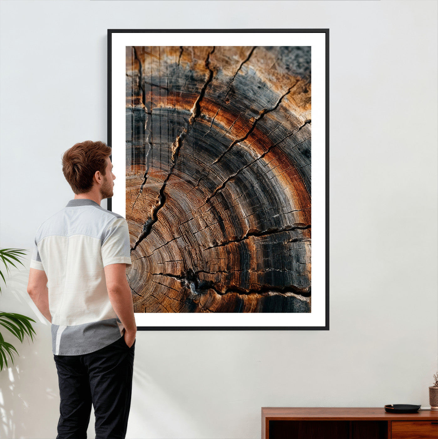 Abstract Tree Rings Wall Art Canvas Print Wood Grain Rings