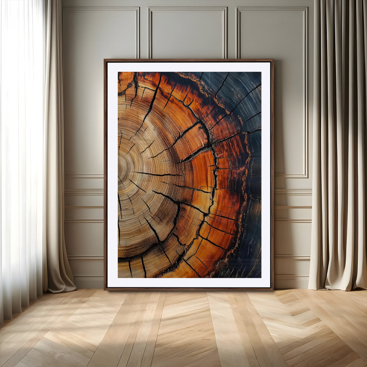 Rustic Wood Wall Art Canvas Print – Framed Nature Earthy