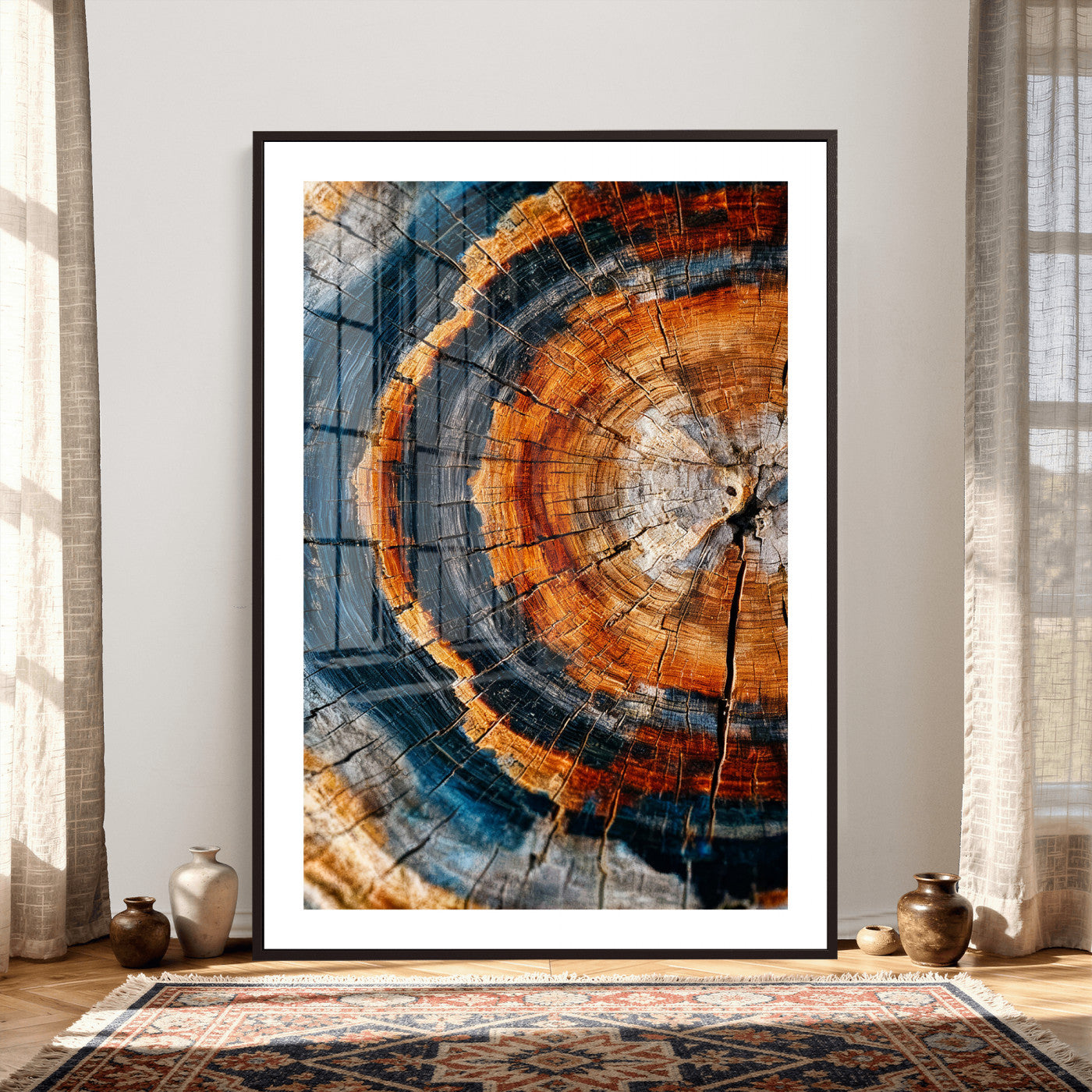 Abstract Wood Grain Canvas Print, Tree Ring Pattern Wall