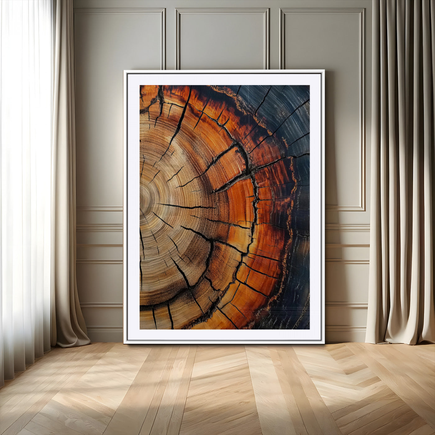 Rustic Wood Wall Art Canvas Print – Framed Nature Earthy