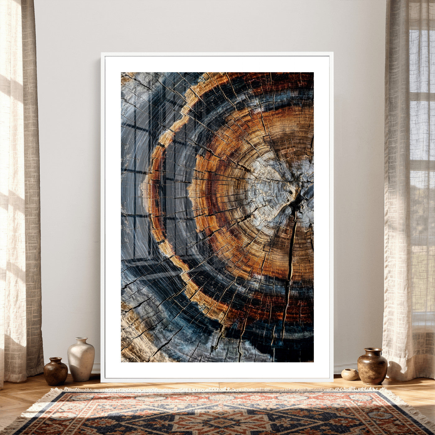 Abstract Wood Grain Canvas Print, Tree Ring Pattern Wall