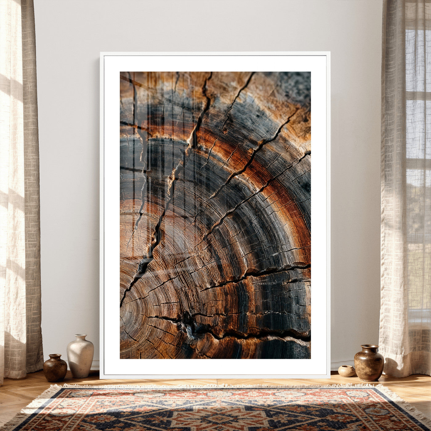 Abstract Tree Rings Wall Art Canvas Print Wood Grain Rings