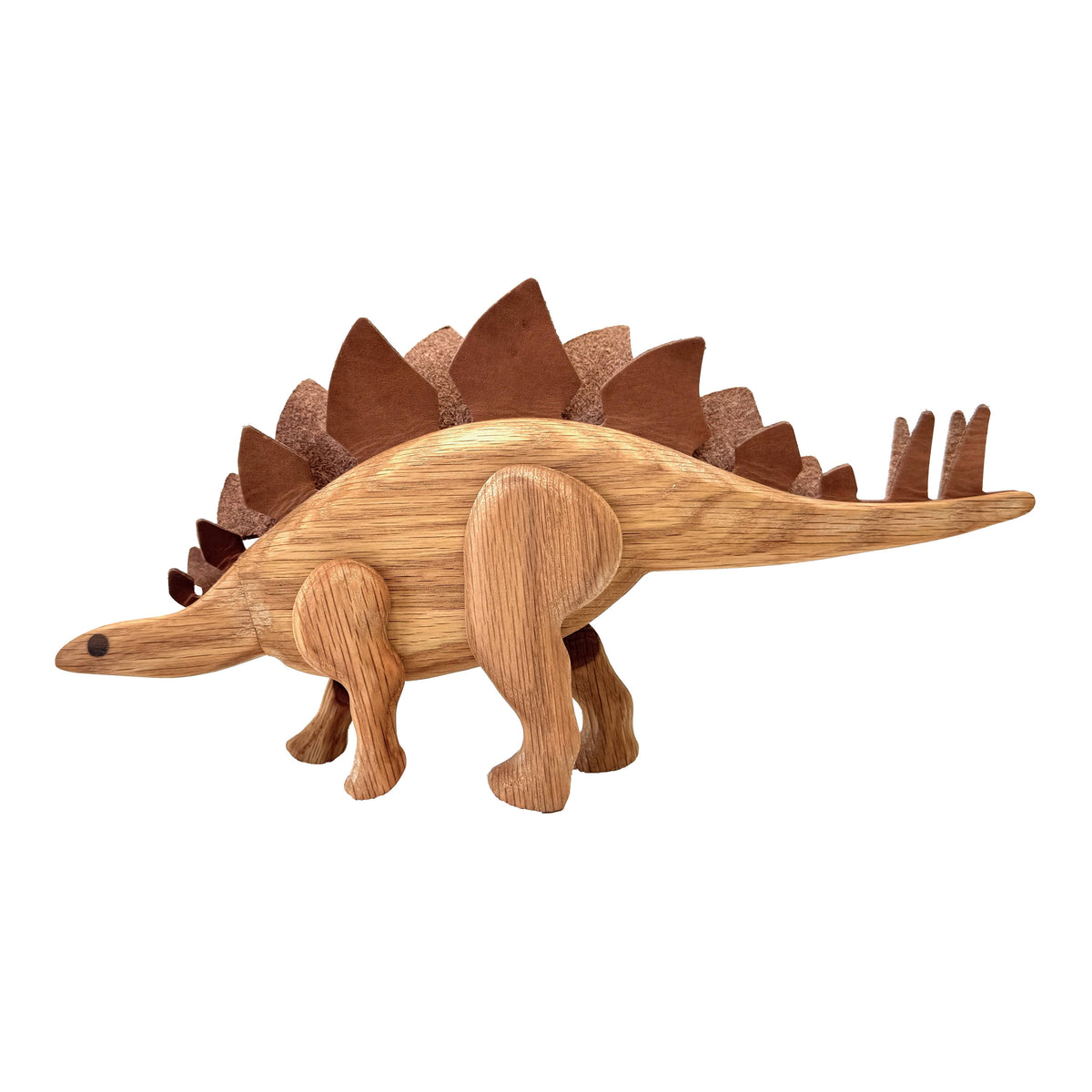 Wooden Stegosaurus Dinosaur with Magnetic Joints