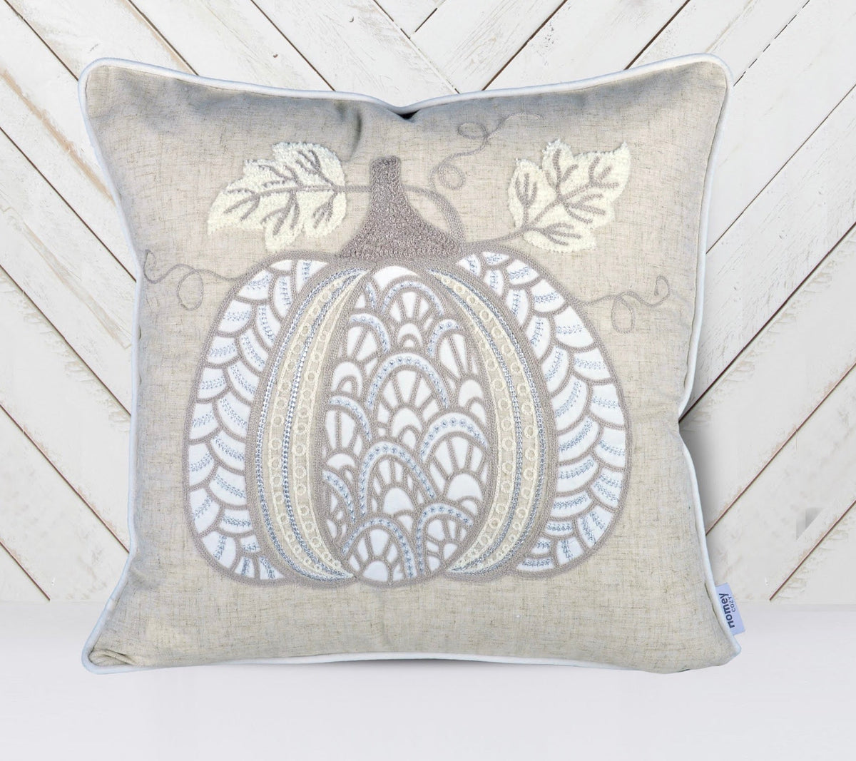 Lace Embroidered Pumpkin Throw Pillow – Set of 2