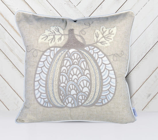 Lace Embroidered Pumpkin Throw Pillow – Set of 2