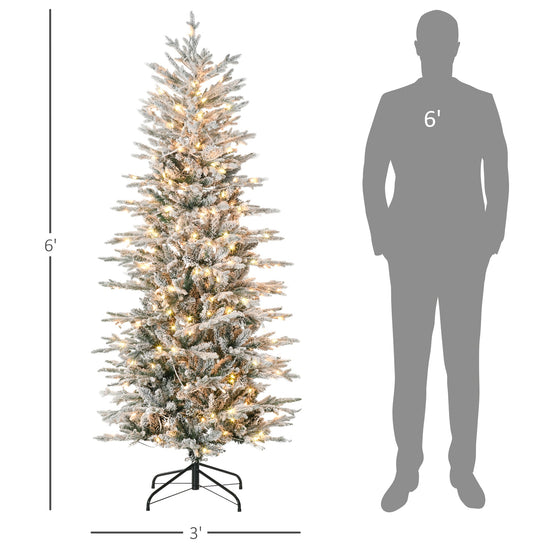 Artificial Flocked Christmas Tree with Warm Lights