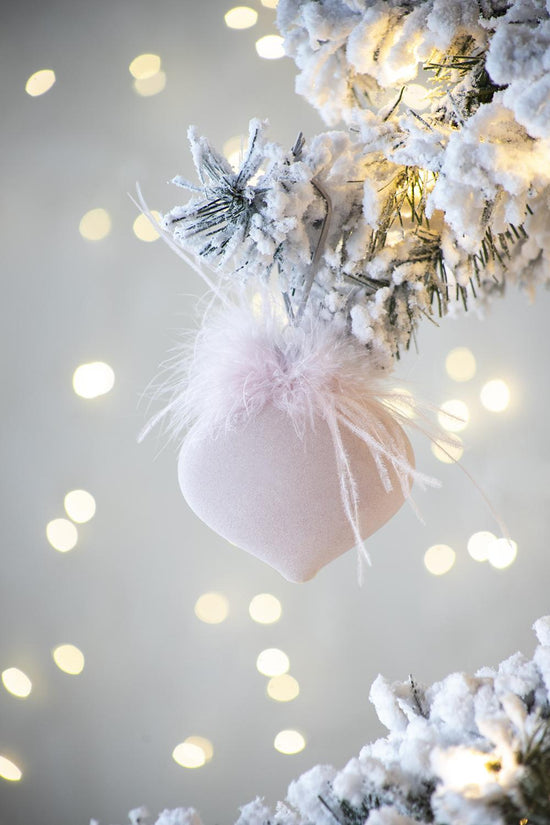 Christmas Ball Ornaments, Glass Decorative Hanging Ball Christmas Tree Ornaments For Holiday Party Decorations (Set of 6) - Pink