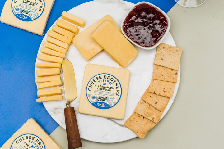 8-Year-Aged Cheddar, savory cheese selection for gift baskets, gatherings and special occasions