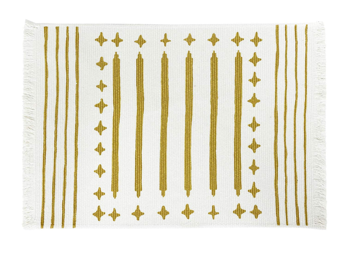 Fennco Styles Diamond Print Braided Cotton Placemats 14" W x 19" L, Set of 4