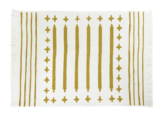 Fennco Styles Diamond Print Braided Cotton Placemats 14" W x 19" L, Set of 4