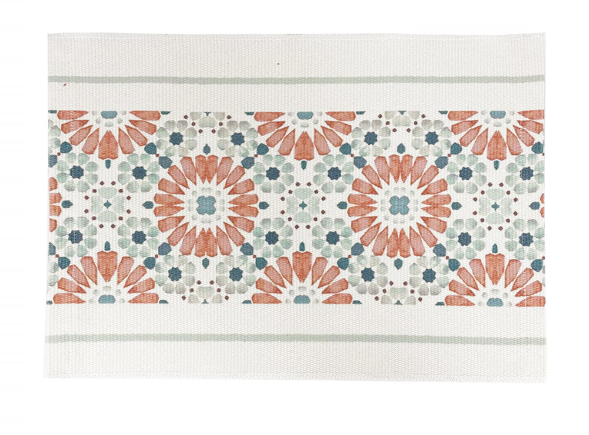 Fennco Styles Diamond Print Braided Cotton Placemats 14" W x 19" L, Set of 4