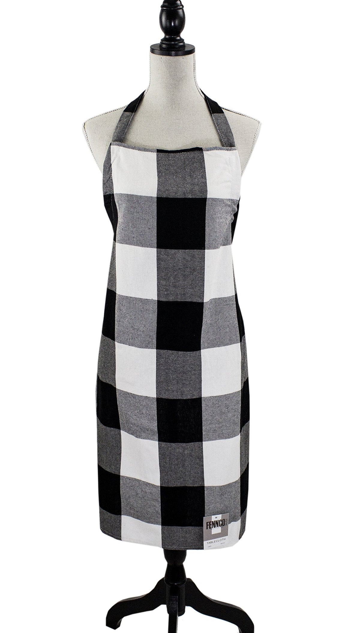 Fennco Styles Buffalo Check Plaid Design Cotton Kitchen Full Size Apron