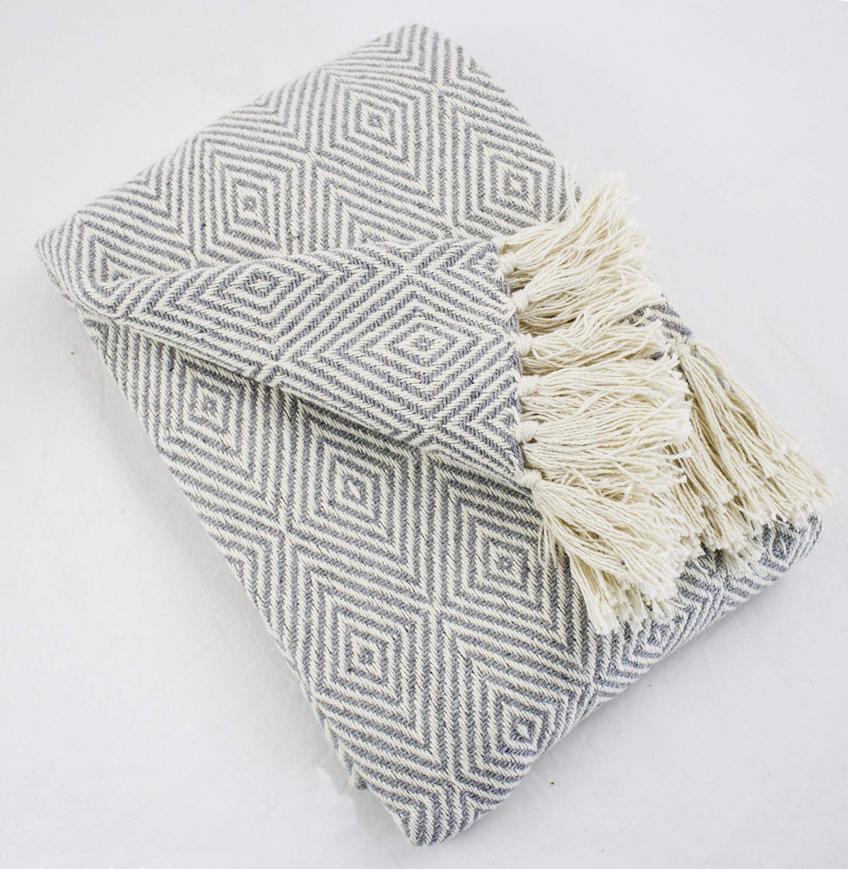 Sevan Collection Soft 100% Cotton Diamond Weave Throw Blanket, 50" W x 60" L