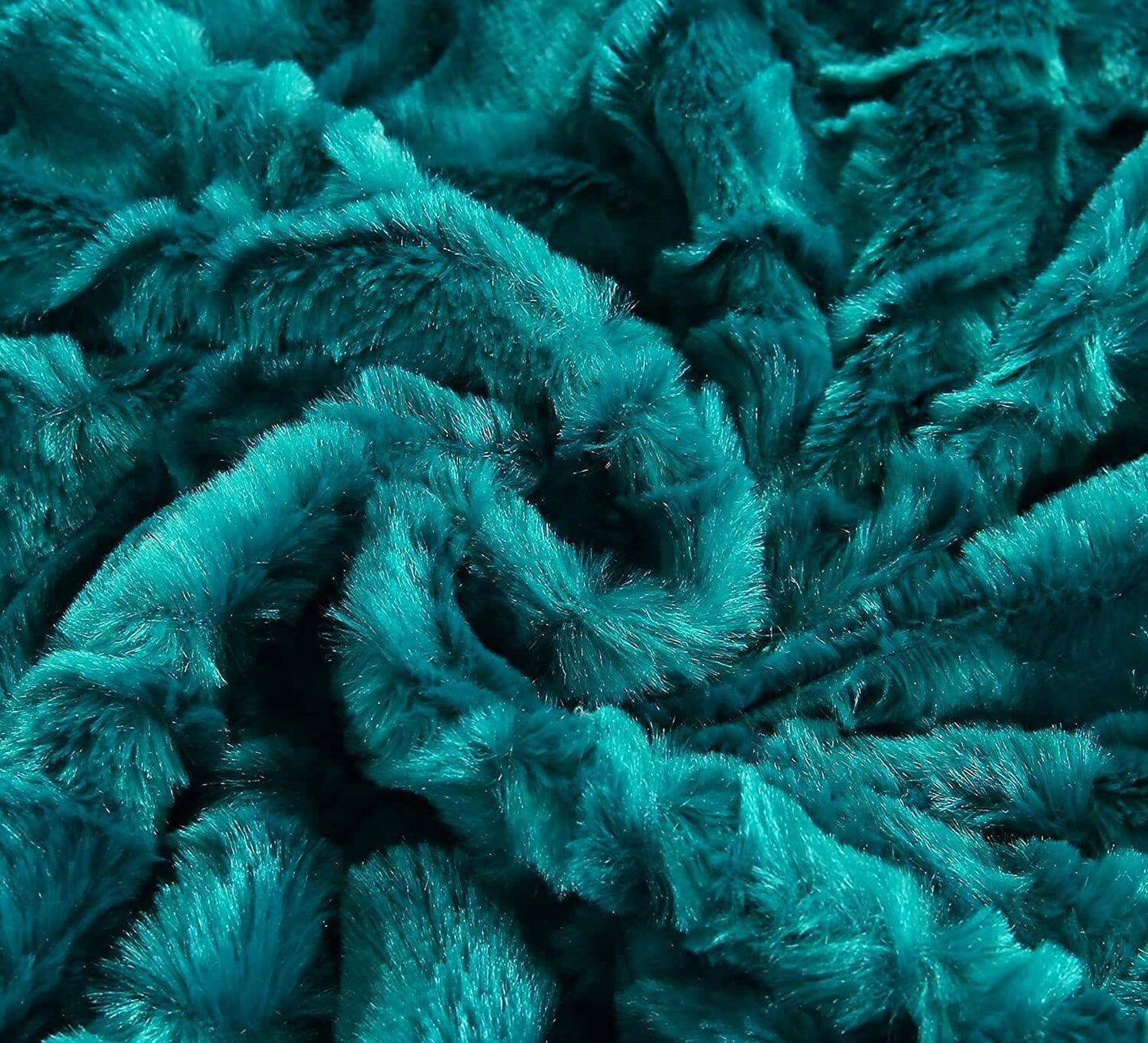 DaDa Bedding Emerald Green Blue Faux Fur Sherpa Throw Blanket