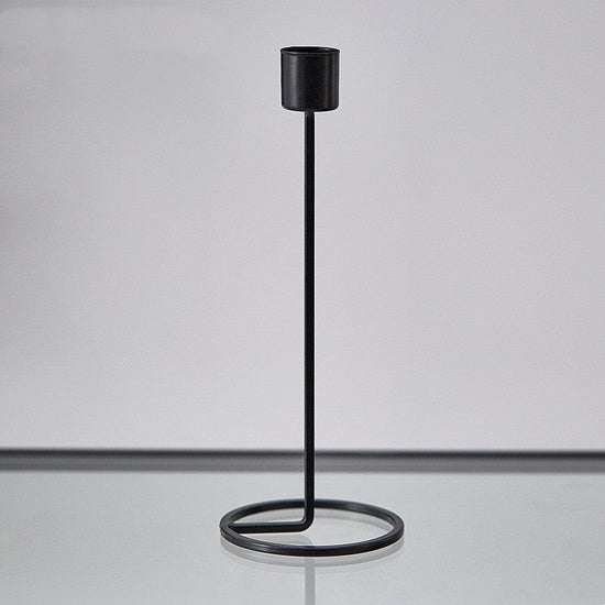 Iron Art Perforated Candlestick Table Decoration Candlelight Dinner Props
