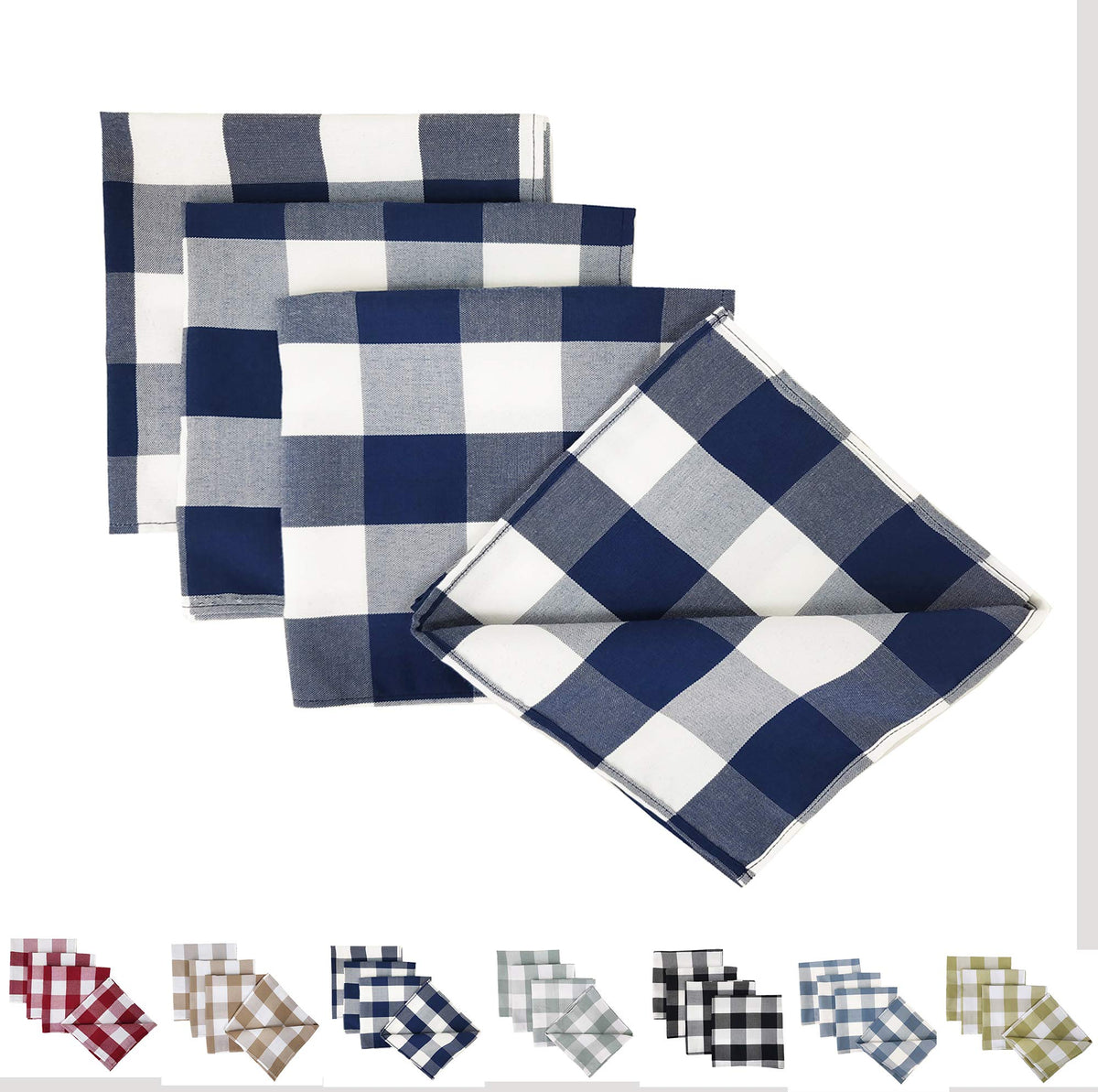 Buffalo Check Design Cloth Napkins 18" W x 18" L, Set of 4 — dining table decor for home entertaining distinctive decor choice