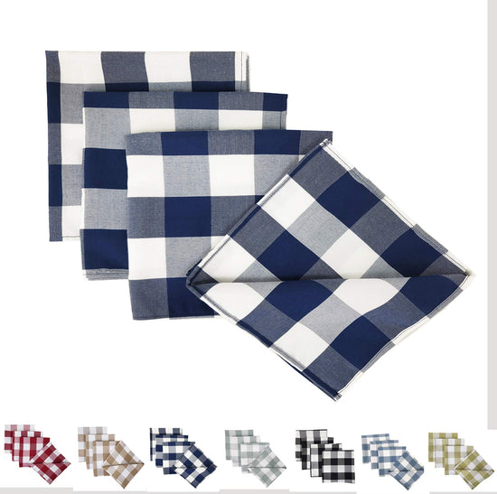 Buffalo Check Design Cloth Napkins 18" W x 18" L, Set of 4 — dining room accent for seasonal table styling