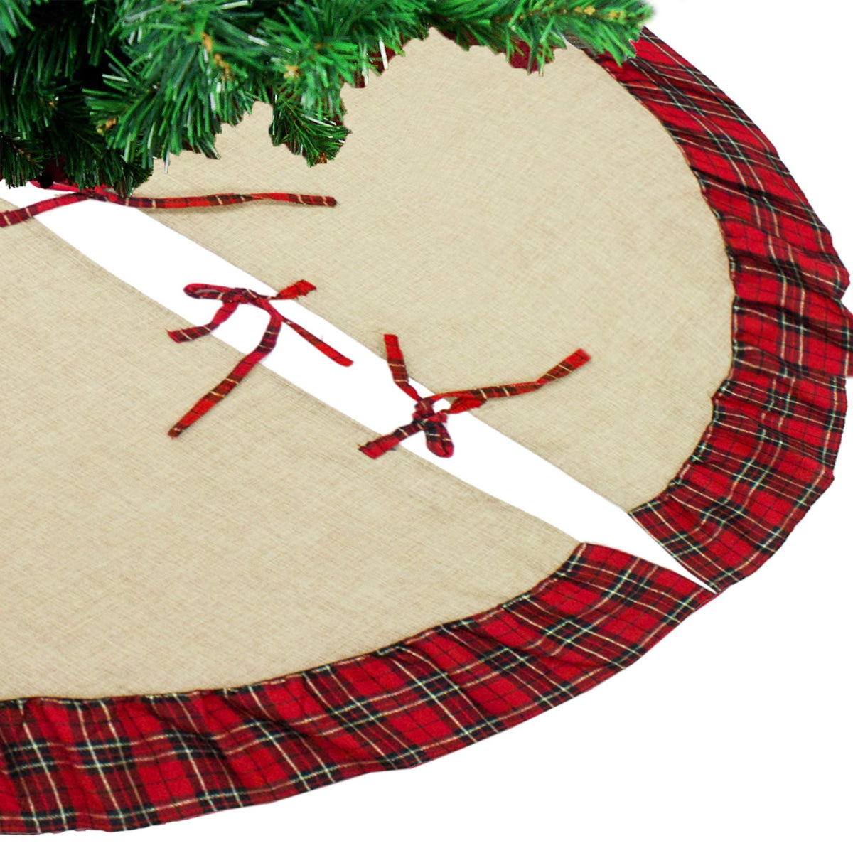 Fennco Styles Holiday Tartan Plaid Dazzle Christmas Decorative Tree Skirt