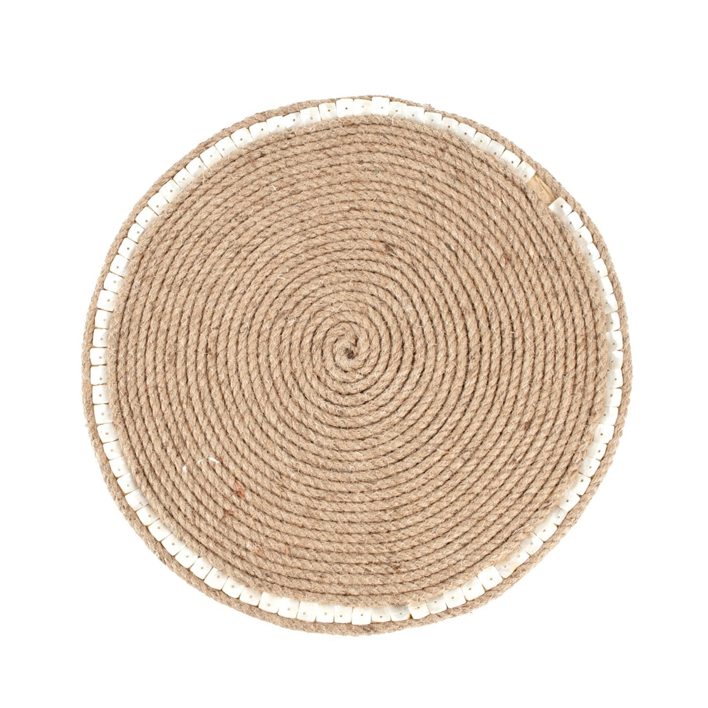 Fennco Styles Cebu Jute Design Placemat 15-inch Round Elegant Placemat - 1-Piece