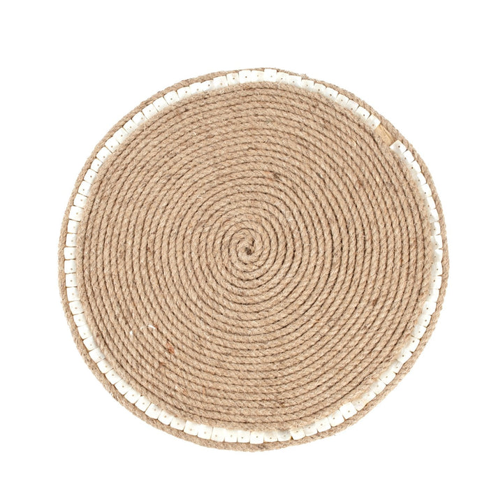 Fennco Styles Cebu Jute Design Placemat 15-inch Round Elegant Placemat - 1-Piece