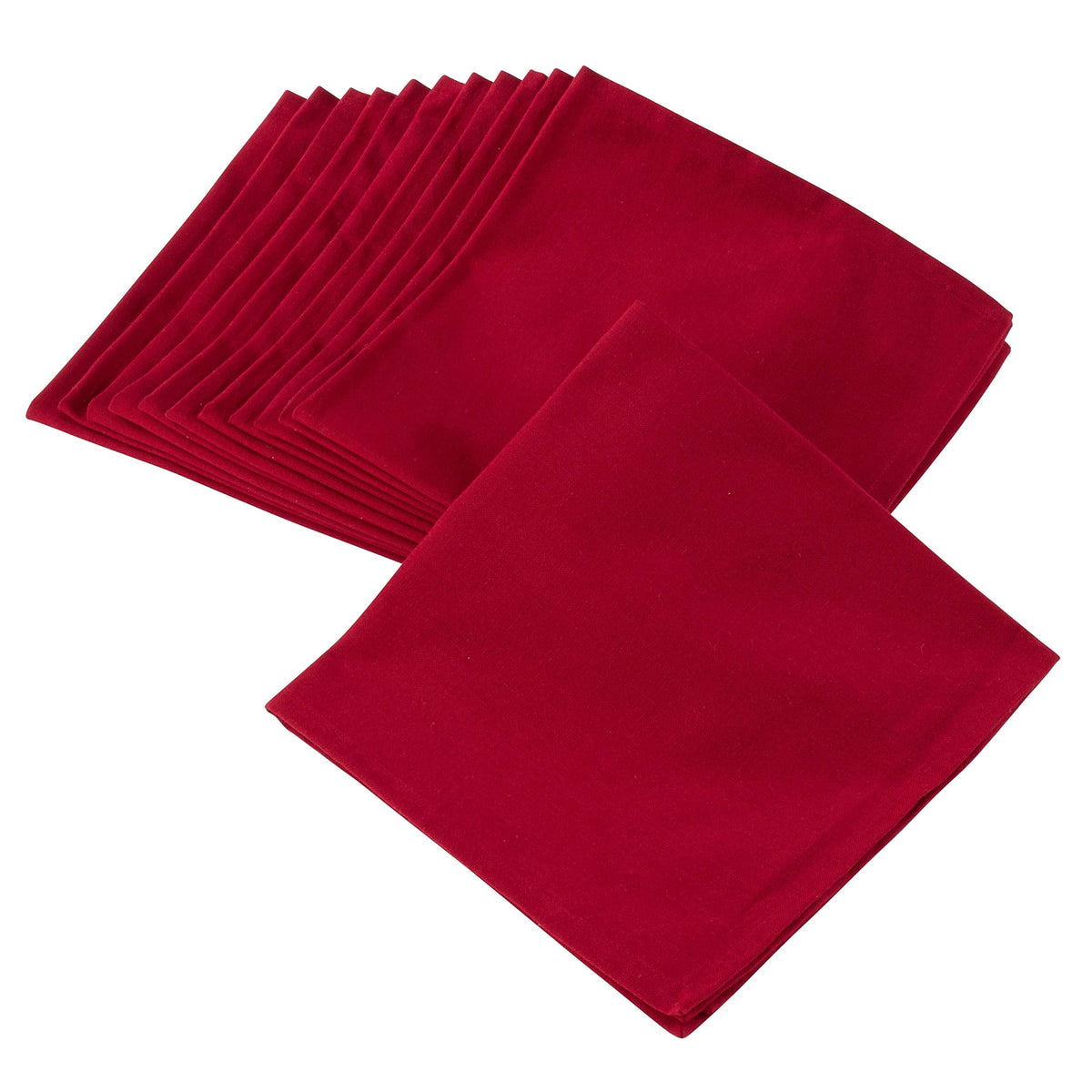 Fennco Styles Solid Bold Colors 20-Inch Square Cotton Cloth Napkins for Everyday Use, Dining Table, Banquet and Special Occasion